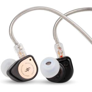 Linsoul SIMGOT EW100P 10mm Dynamic Driver in-Ear Monitors, Dual Cavity IEM with LCP Diaphragm, PC Aluminum Alloy Shell, Detachable Silver-Plated Copper Cable Gaming Earbuds for Audiophile Musician