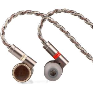 Linsoul TINHIFI T4 Plus 10mm Magnetic CNT Driver in-Ear Monitor with N54 Circuit, CCAW Voice Coil, Metal Case, Wood Faceplate, Detachable Silver-Copper Cable for Audiophile Musician