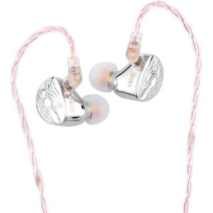 Tripowin Piccolo 11mm LCP Dynamic Driver In Ear Monitor, Dual-Cavity IEM Earphones, Balanced Sound, with Detachable OCC 0.78mm 2 Pin Cable for Audiophile Musician DJ Stage (Silver, Without Mic)(Silver)
