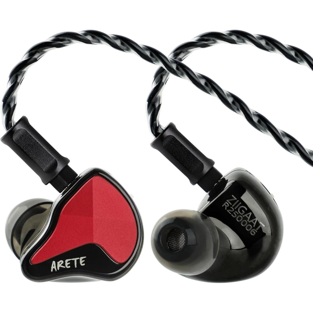 image:imageLinsoul ZiiGaat x Fresh Reviews Arete II IEM2nd Gen 1DD4BA Hybrid in Ear MonitorWired HiFi EarbudsFull CNC Aluminum Shell Earphone with Detachable SilverPlated OFC Cable for Musician RedRed