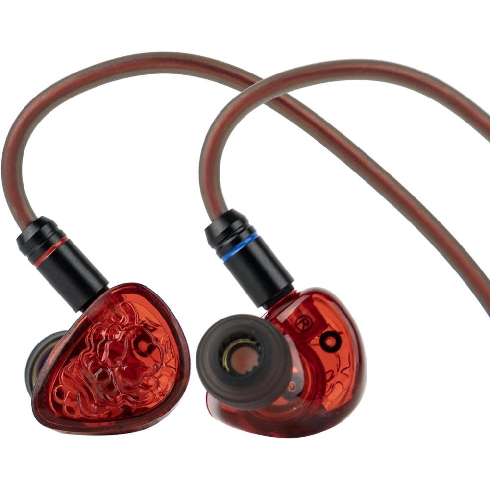 image:imageLinsoul TANGZU Waner SG II in Ear MonitorHiFi Wired Earbuds10mm Dynamic Driver PET Diaphragm Gaming IEM Earphones with 2Pin Detachable OFC Cable for Audiophile DJ Stage Red Lion 35mm MicRed Lion