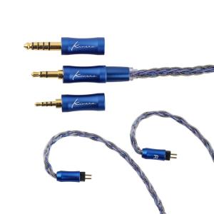 Linsoul Kinera Ace 2.0 Modular Upgrade Earphone Cable, Silver Foil and Alloy Copper HiFi Earphones Cable with Interchangeable 2.5mm/3.5mm/4.4mm Plug Replacement for Audiophile(2Pin)