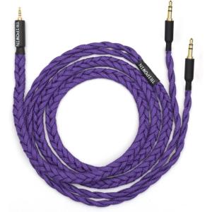 Linsoul Tripowin GranVia Upgraded OFC High Purity Headphone Audio Replacement Cable (2.5mm Plug, Dual 3.5mm, 1.5m Length, Purple)