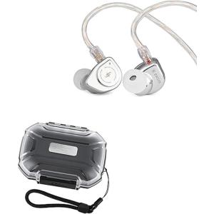 Linsoul SIMGOT EW200 10mm SCP Diaphragm Dynamic Driver in-Ear Earphones (EW200 Without Mic) LC02 in Ear Monitor Case, Portable Earbud Hard Case